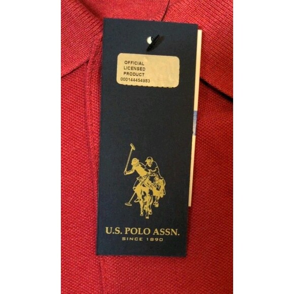 Brand New US Polo Assn Polo Men's Sz XL Short Sleeve Shirt Red Cotton Blend NWT - Picture 7 of 9